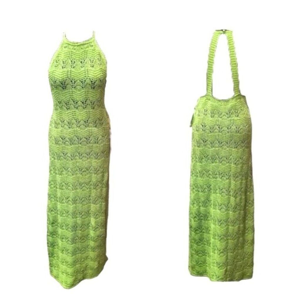 House of Harlow 1960 Crochet Maxi Knit Dress In green NWT - Size Medium (6--8)‎